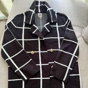 Anne Klein Brown and Cream Patterned Coat